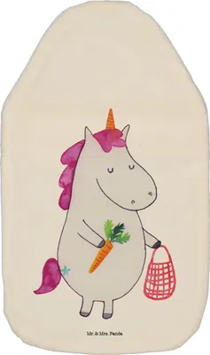 Produktbild von Mr. & Mrs. Panda Wärmflasche Einhorn Gemüse - Weiß - Geschenk, mit Bezug, Biomarkt, Unicorn, Flauschige, Wärmekissen, Bettflasche, Einhörner, Wochenmarkt, Plüsch