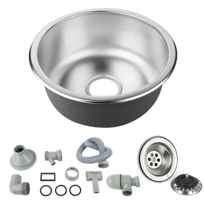 Produktbild von Runde Edelstahl-Spüle mit Einzelbecken
