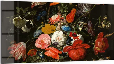 Produktbild von DEQORI Glasbild Echtglas 100x50 cm 'Blumenpracht ' Wandbild Bild modern Deko