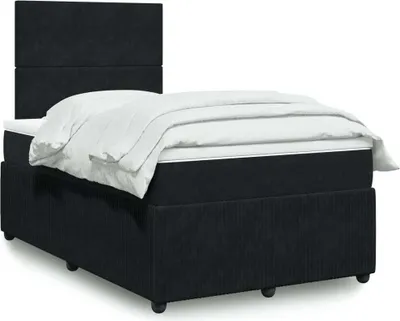 Produktbild von Boxspringbett mit Matratze Schwarz 120x200 cm Samt, Klassische Betten 2024 Neu DesignMöbel