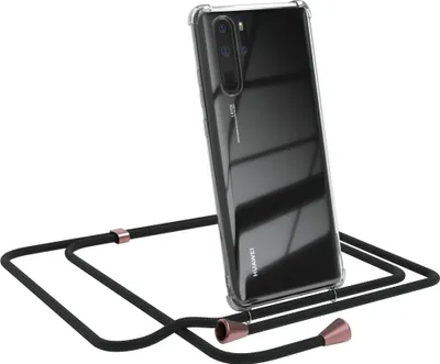 Produktbild von EAZY CASE Handykette kompatibel mit Huawei P30 Pro, Handyhülle mit Umhängeband, Handykordel, Schutzhülle Clear, Band in Schwarz