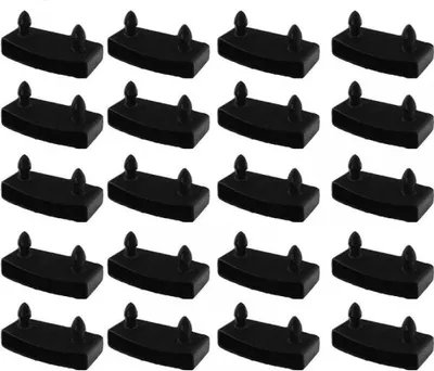 Obrázek produktu pro Balení 20 kusů podpěr lamelového roštu 55 mm x 9 mm, černé vnitřní boční podpěry, plastové příslušenství k rámu postele