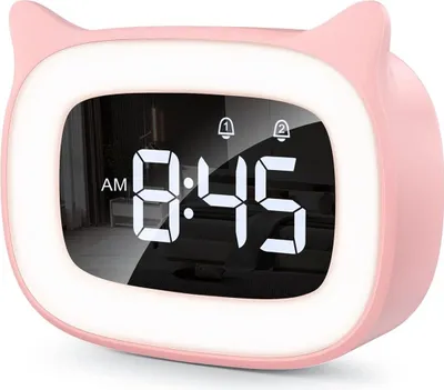Produktbild von Digitaler Kinderwecker mit LED-Nachtlicht & Snooze-Funktion – Dual-Wecker mit 18 Klingeltönen, 5 Helligkeitsstufen und 12/24 Stunden Modus