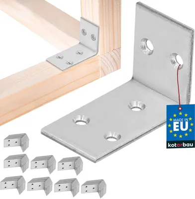 Obrázok produktu pre KOTARBAU® 100 ks Uhlová spojka 30x45x25mm pozinkovaná oceľ strieborná ťažká spojka uholníkový nosník nábytkový uholník uholníkový plechový spojovací prvok na drevo regálový uholník pozinkovaný stabilný odolný oceľový uholník