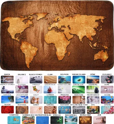 Obrázok produktu pre SANILO® Badteppich Mapa sveta 70 x 110 cm