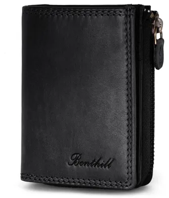 Produktbild von Benthill Kleine Geldbörse Echt Leder - Geldbeutel mit RFID Schutz - 7 Kartenfächer - Slim-Wallet inkl. Geschenkbox