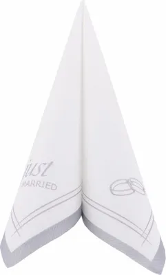 Produktbild von Airlaid Serviette Just Married in Silber, 40 x 40 cm, 50 Stück - APARTina