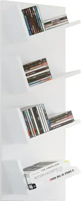 Image de Étagère suspendue en bois | Étagère économiseuse d'espace | Dimensions: H. 90 x W. 33 x D. 16 cm | Étagère élégante suspendue | Étagère de rangement | Bibliothèque | Planche murale - Lansi Mini