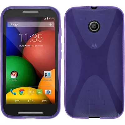 Produktbild von PhoneNatic Case kompatibel mit Motorola Moto E - lila Silikon Hülle X-Style + 2 Schutzfolien