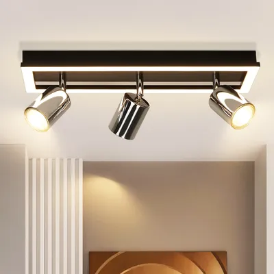 Obrázek produktu pro ZMH LED stropní reflektor 3 plameny stropní světlo moderní stropní světla GU10 otočné kuchyňské svítidlo reflektor na chodbě 15W teplá bílá stropní lampa 42CM pro kuchyň kancelář obývací pokoj ložnice (bez žárovky)