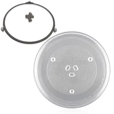 Mikrowellen-Drehteller aus Glas, 31,5 cm, mit Halterung, transparent