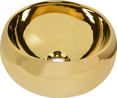 Produktbild von Kerra Keramik Waschbecken KR-802 gold glänzend rund