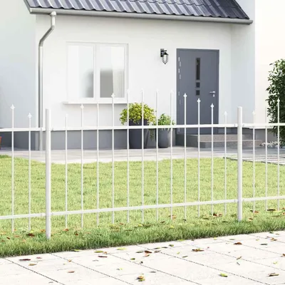 Obrázok produktu pre Maison Exclusive - Záhradný plot 5 ks Biely 170 x 140 cm Oceľ s práškovým náterom