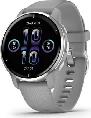 Produktbild von Garmin Venu 2 Plus - Smartwatch - 43 mm - Powder Gray - Sportuhr mit Band - Silikon - Powder Gray