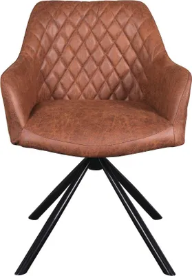 Productafbeelding van Diam 1E, stoel, frame zwart, bekleding cognac