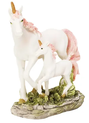 Produktbild von Dekofigur Einhornmutter mit Fohlen - Fantasy Einhorn