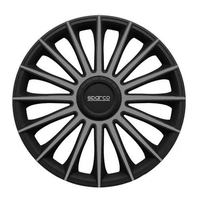 Zdjęcie produktu dla Kołpaki Sparco 16 cali Treviso czarny szary 4szt