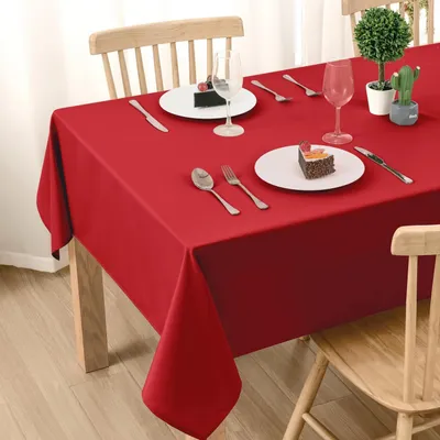 Produktbild von Tischdecke Outdoor Wetterfest 140x260cm Fleckschutz Abwaschbar Rot Polyester
