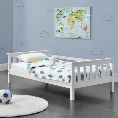 Produktbild von Detská posteľ Nuuk s úložným priestorom 80x160 cm Posteľ pre mladých do 70 kg s lamelovým rámom Poschodová posteľ Borovica Biela