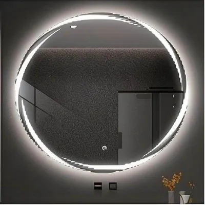 Obrázok produktu pre 50 cm okrúhle LED zrkadlo do kúpeľne, stmievateľné, proti zahmlievaniu