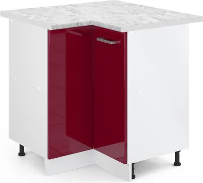 Produktbild von Eckunterschrank Vicco R-Line Rot Hochglanz 75.6 cm , AP Marmor, Model 30482