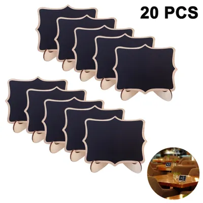 Produktbild von 20er Pack Tafel Memo Board Tisch Memo Board Kleine Tafel zum Schreiben als Menü Tischständer Tischdekoration für Hochzeit Catering Party Feier