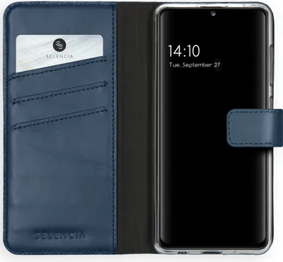 Produktbild von Selencia Echtleder Klapphülle Samsung Galaxy A41 - Blau