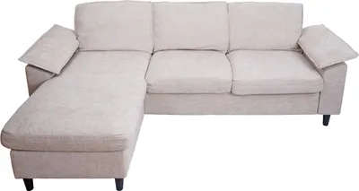 Produktbild von Sofa-Garnitur MCW-O71, Couch Ecksofa L-Form, Liegefläche links/rechts, Stoff (320 g/m²) Holz 84x229x140cm beige