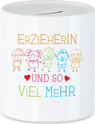 Produktbild von Erzieherin Und So Viel Mehr Spardose  Geschenk Erzieherin Tagesmutter Kindergarten Abschiedsgeschenk