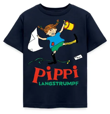 Produktbild von Spreadshirt Pippi Langstrumpf Pippi Hat Spaß Kinder T-Shirt, 122/128 (7-8 Jahre), Navy