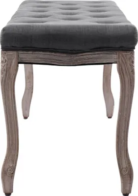 Produktbild von "SALE 2026"Sitzbänke - Grau Bank Leinen Massivholz 110x38x48cm Dunkelgrau Stabli Möbel8510516