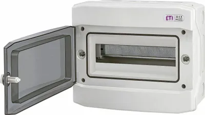 Zdjęcie produktu dla Natynkowa szafa sterownicza z 12 modułami i przezroczystymi drzwiami IP65 - ECH-12PT 001101062 ETI
