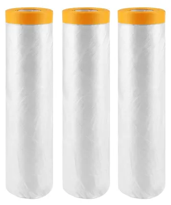 Productafbeelding van 3 Rollen Afdekfolie en Plakband voor Bescherming bij Schilderwerk – 400 cm x 20 m