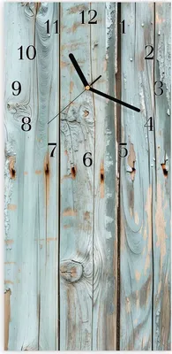Produktbild von Wanduhr aus Glas mit Motiv Verwittertes Holz- 30 x 60 cm - inkl. Aufhängesystem