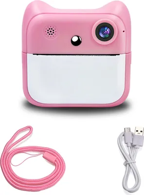 Obrázek produktu pro Dětský instantní fotoaparát s předním a zadním objektivem, podpora mikrofonu pro záznam zvuku a videa s přehráváním zvuku, termotiskárna kreslených obrázků