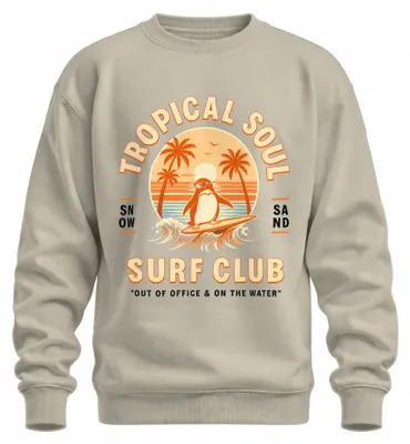 Zdjęcie produktu dla Tropical Soul Surf Club: Bluza z kapturem "Surfing Vacation Summer Beach", kolor: naturalny, rozmiar: 3XL