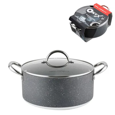 Obrázok produktu pre Hrniec na varenie 4,8 l INDUCTION Hliníkový hrniec na polievku Pokrievka FLORINA ONYX