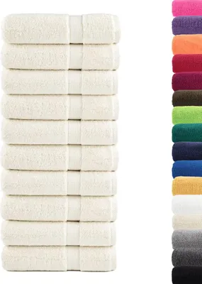 Produktbild von vidaXL Premium-Duschtücher SOLUND 10 Stk. Cremeweiß 70x140 cm 600 g/m²