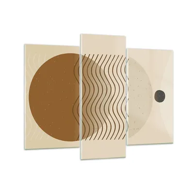 Produktbild von Bilder auf glas - 3 Teile - Abstraktion Geometrie Minimalismus - 130x100cm - Glasbilder - Wandbilder - Bilder - Wanddekoration aus Glas - Glas Bilder - Wandbild auf Glas - GCB130x100-5043