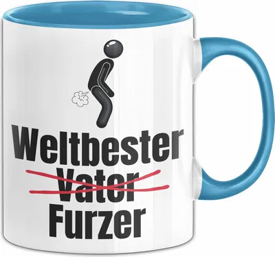 Produktbild von Vater Geschenk Tasse Weltbester Papa Furzer Geschenkidee zum Vatertag von Sohn Tochter  (Blau)