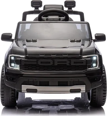 Productafbeelding van Elektrische kinderauto Ford Ranger, 90 Watt, 12V, 9Ah , Lederen stoel, Bluetooth, 2 motoren van 12V, EVA-wielen, afstandsbediening 2.4G, kinderauto (zwart)