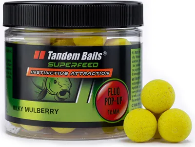 Produktbild von Tandem Baits SuperFeed Diffusion Mini Fluo Pop-Up Milky Mulberry Karpfen-Pop-Ups, Karpfen Angeln ohne Mühe, Köder zum Große-Fische-Angeln, Karpfenzubehör für Profis & Hobby-Angler 16 mm 7 g
