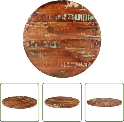 Produktbild von The Living Store Tischplatte Ø 80x2,5 cm Rund Altholz Massiv