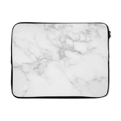 Produktbild von MuchoWow® Laptop Hülle 15 Zoll Marmor - Weiß - Grau - Luxus - Marmoroptik - Stein Laptoptasche - Laptoptasche - Sleeve - Rundum-Schutz