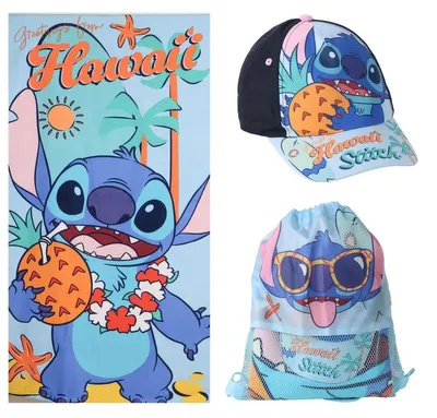 Produktbild von Disney Lilo und Stitch Hawaii Set Handtuch, Turnbeutel und