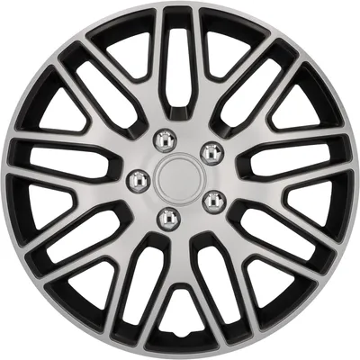 Productafbeelding van Cartrend Wielbeschermers, set van 4, zilver/zwart, geschikt voor velgen van 40 cm (16 inch)