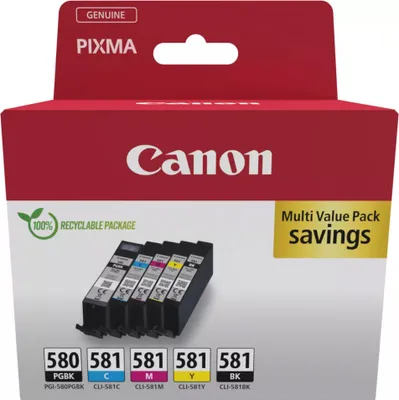 Immagine prodotto di Cartucce - Confezione multipla Canon PGI-580/CLI-581BkCMY (nero, ciano, magenta, giallo)