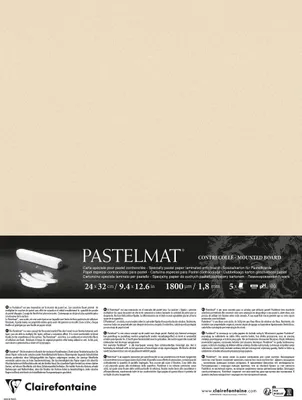 Produktbild von Clairefontaine Pastelmat kaschiert, 5 Bogen 24x32 cm, 360g - Maisfarben 796023C