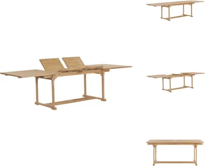 Image de vidaXL Table de jardin extensible 180-280x100x75 cm bois massif teck - Tables de jardin