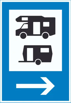 Produktbild von Wohnmobil- und Wohnwagenplatz rechts Schild A1 (594x841mm)